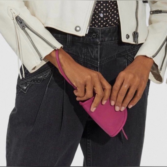 COACH hexagon limited edition color block mini coin purse clutch wristlet - Picture 2 of 8